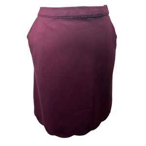 Skies Are Blue Burgundy Scalloped Hem Ponte Mini Skirt Size XL Wine Red Pockets